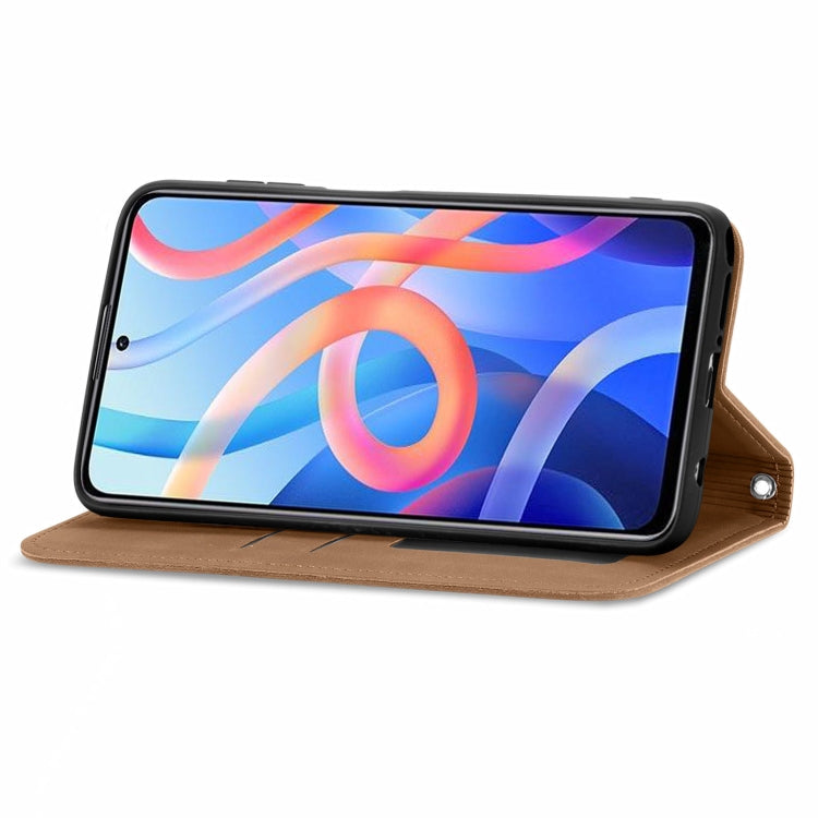 For Xiaomi Redmi Note 11 Retro Skin Feel Magnetic Horizontal Flip Leather Case