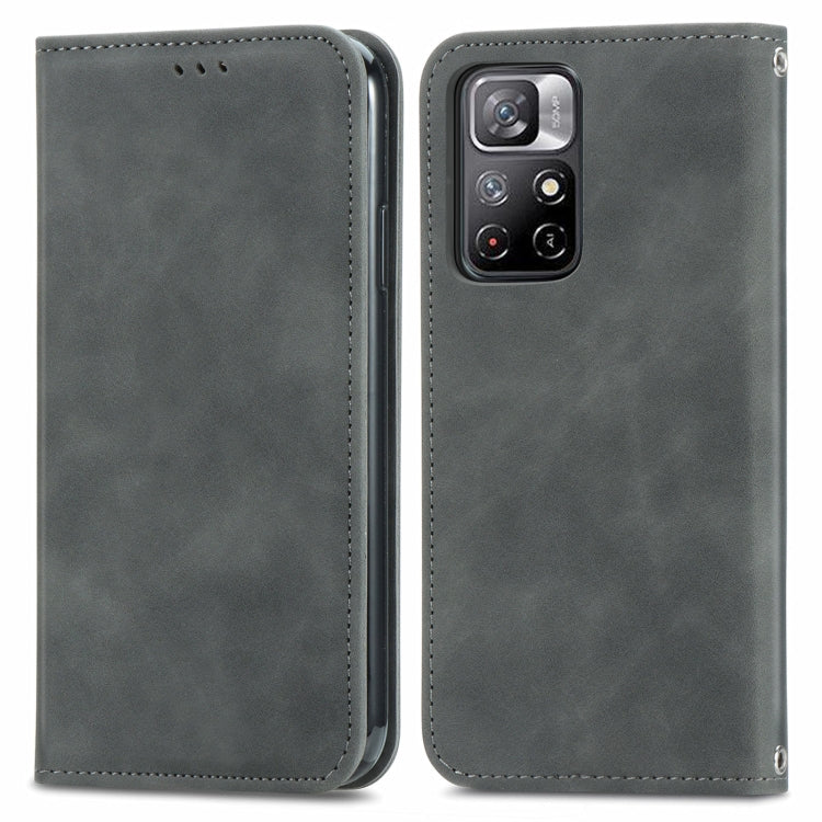 For Xiaomi Redmi Note 11 Retro Skin Feel Magnetic Horizontal Flip Leather Case