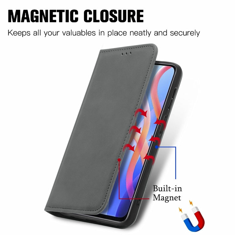 For Xiaomi Redmi Note 11 Retro Skin Feel Magnetic Horizontal Flip Leather Case