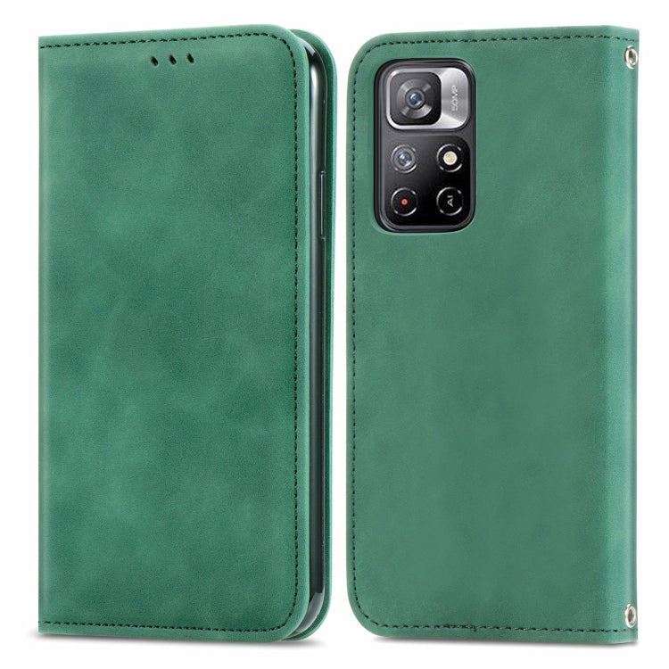 For Xiaomi Redmi Note 11 Retro Skin Feel Magnetic Horizontal Flip Leather Case