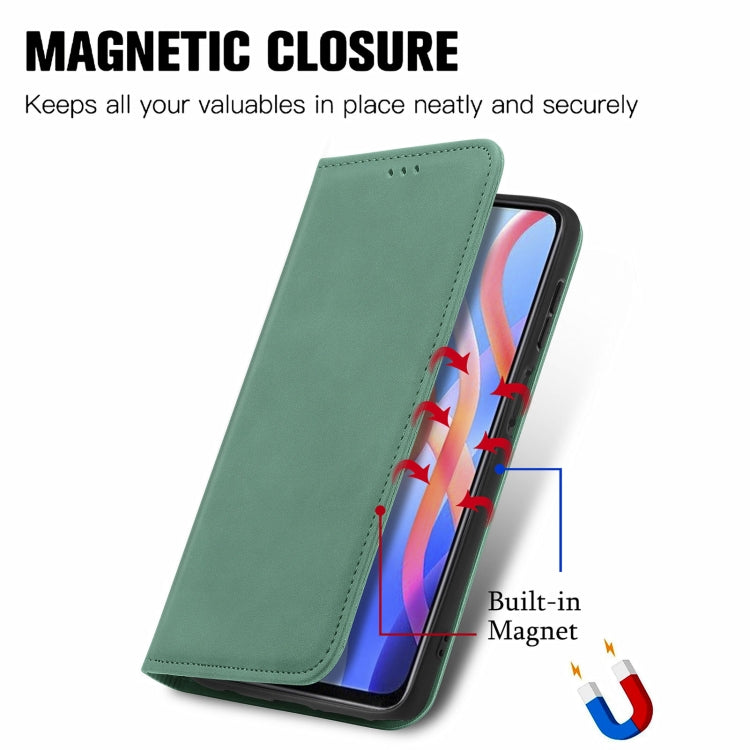 For Xiaomi Redmi Note 11 Retro Skin Feel Magnetic Horizontal Flip Leather Case
