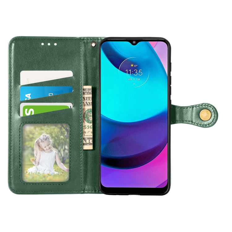 For Motorola Moto E20 Retro Solid Color Buckle Leather Phone Case