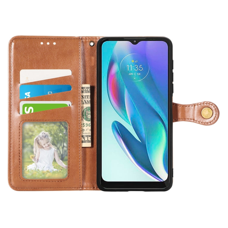 For Motorola Moto G50 5G Retro Solid Color Buckle Leather Phone Case