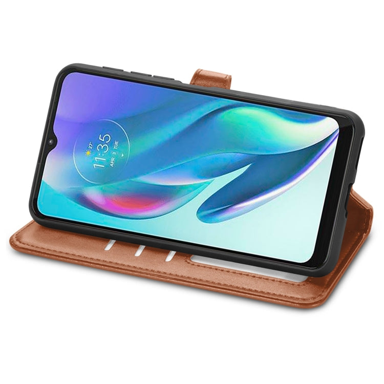 For Motorola Moto G50 5G Retro Solid Color Buckle Leather Phone Case