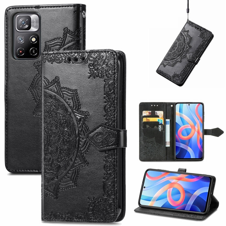 Mandala Flower Embossed Flip Leather Phone Case For Xiaomi Redmi Note 11