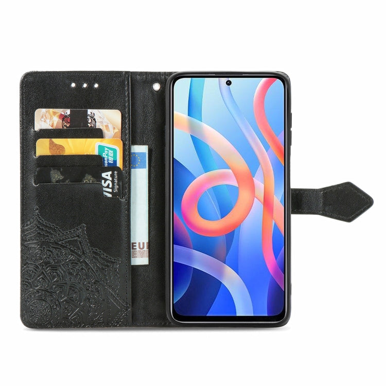 Mandala Flower Embossed Flip Leather Phone Case For Xiaomi Redmi Note 11