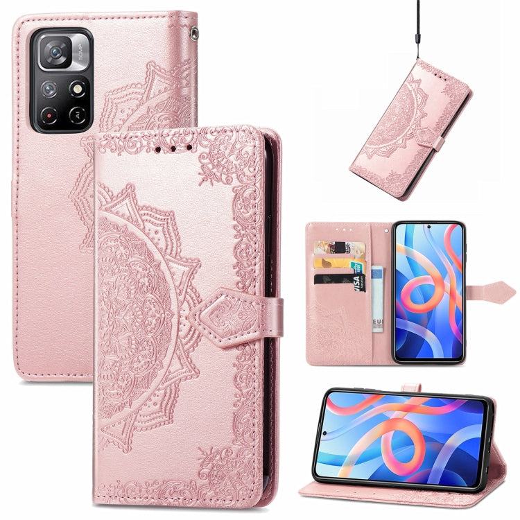 Mandala Flower Embossed Flip Leather Phone Case For Xiaomi Redmi Note 11