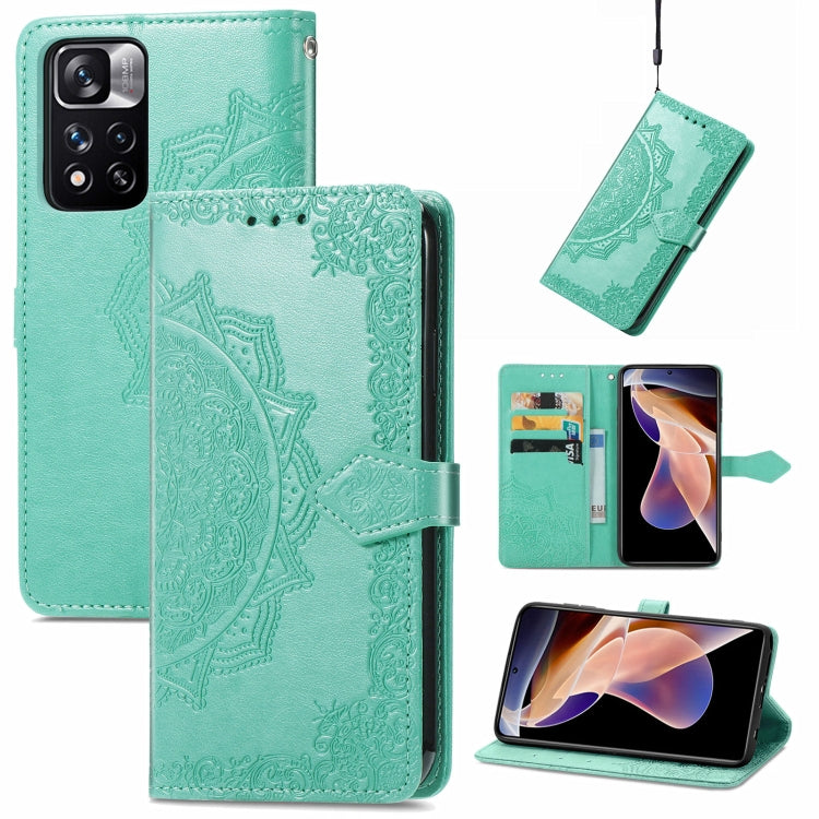 Mandala Flower Embossed Flip Leather Phone Case For Xiaomi Redmi Note 11 Pro / 11 Pro+
