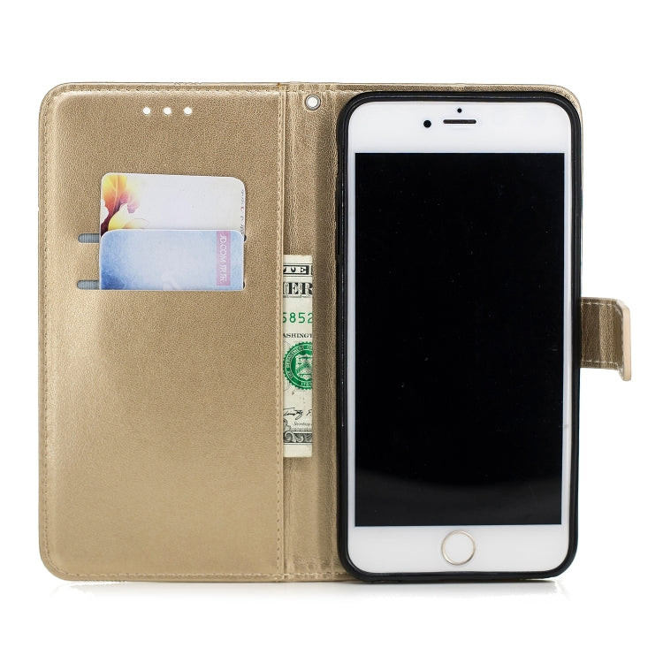Diamond Encrusted Butterflies Love Flowers Pattern Horizontal Flip Leather Case with for iPhone 6s Plus , Holder & Card Slots & Wallet & Lanyard