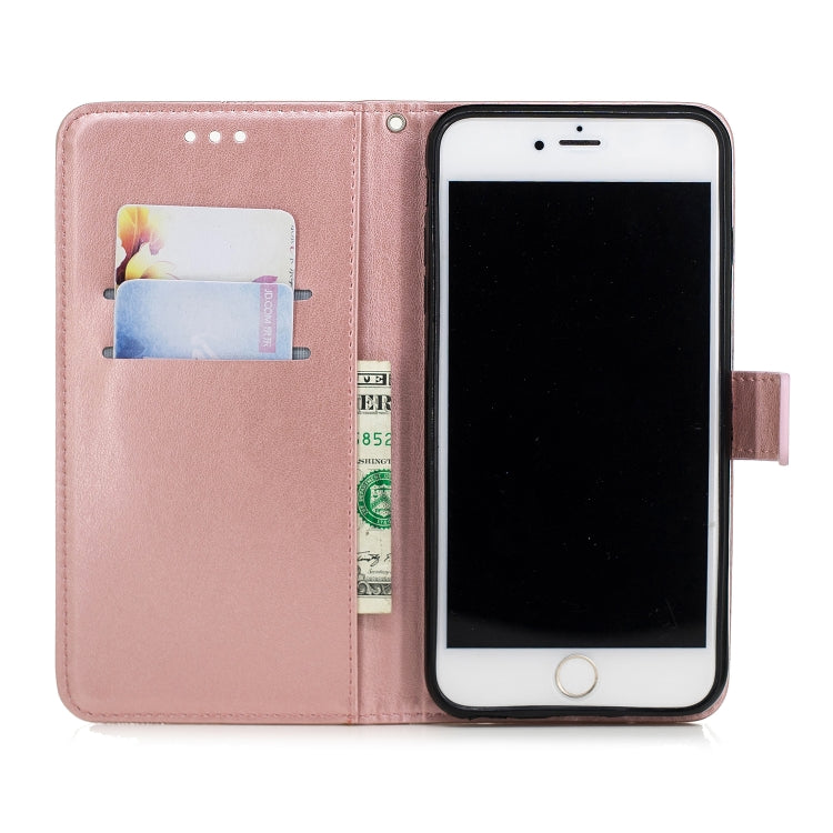 Diamond Encrusted Butterflies Love Flowers Pattern Horizontal Flip Leather Case with for iPhone 6s Plus , Holder & Card Slots & Wallet & Lanyard