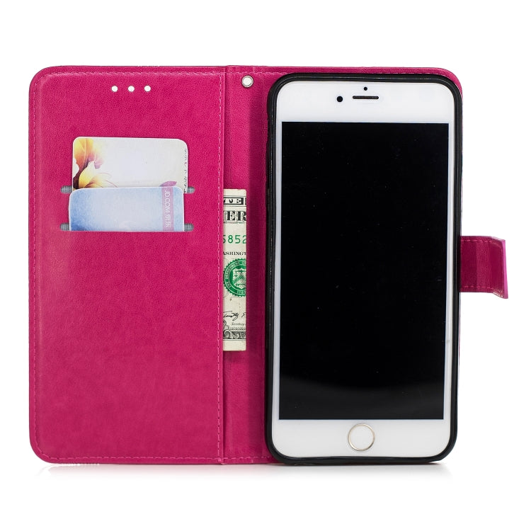 Diamond Encrusted Butterflies Love Flowers Pattern Horizontal Flip Leather Case with for iPhone 6s Plus , Holder & Card Slots & Wallet & Lanyard