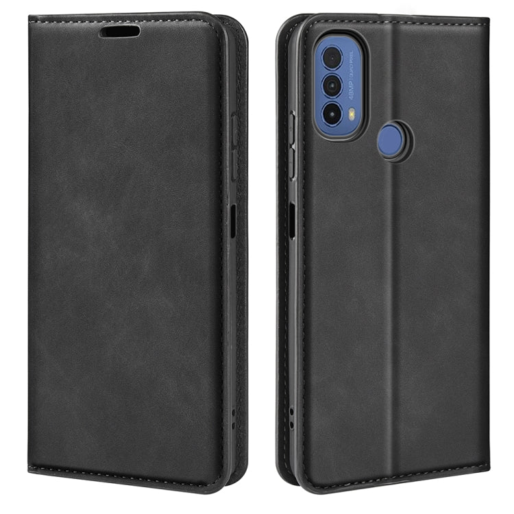 For Motorola Moto E30 / E40 Retro-skin Magnetic Suction Leather Phone Case