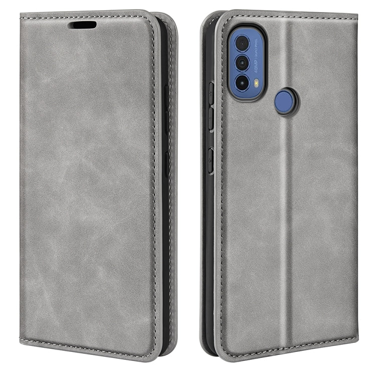 For Motorola Moto E30 / E40 Retro-skin Magnetic Suction Leather Phone Case