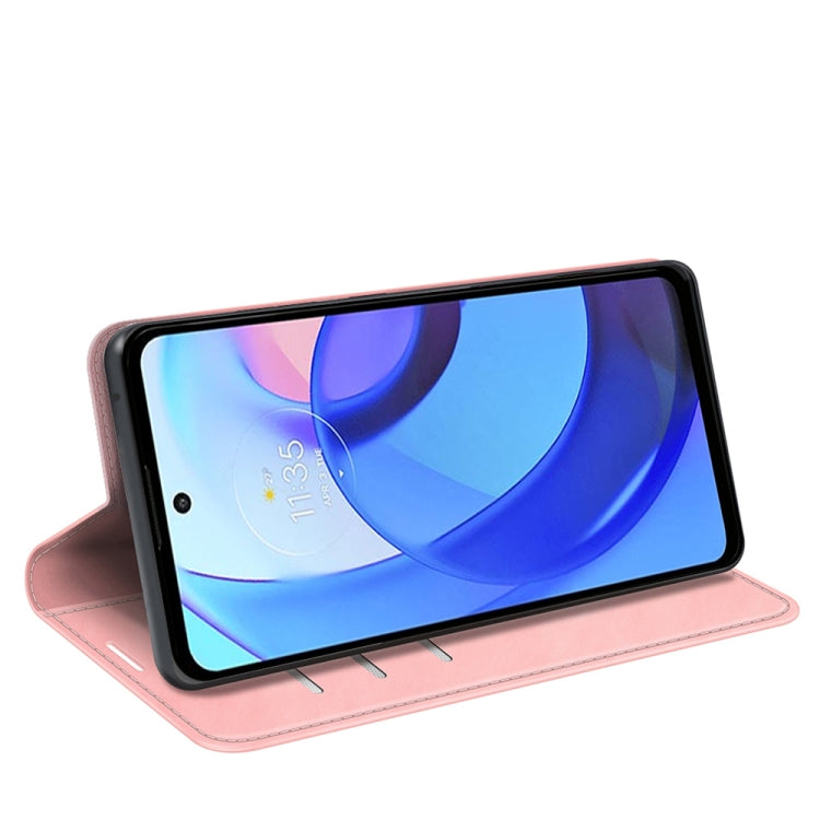 For Motorola Moto E30 / E40 Retro-skin Magnetic Suction Leather Phone Case