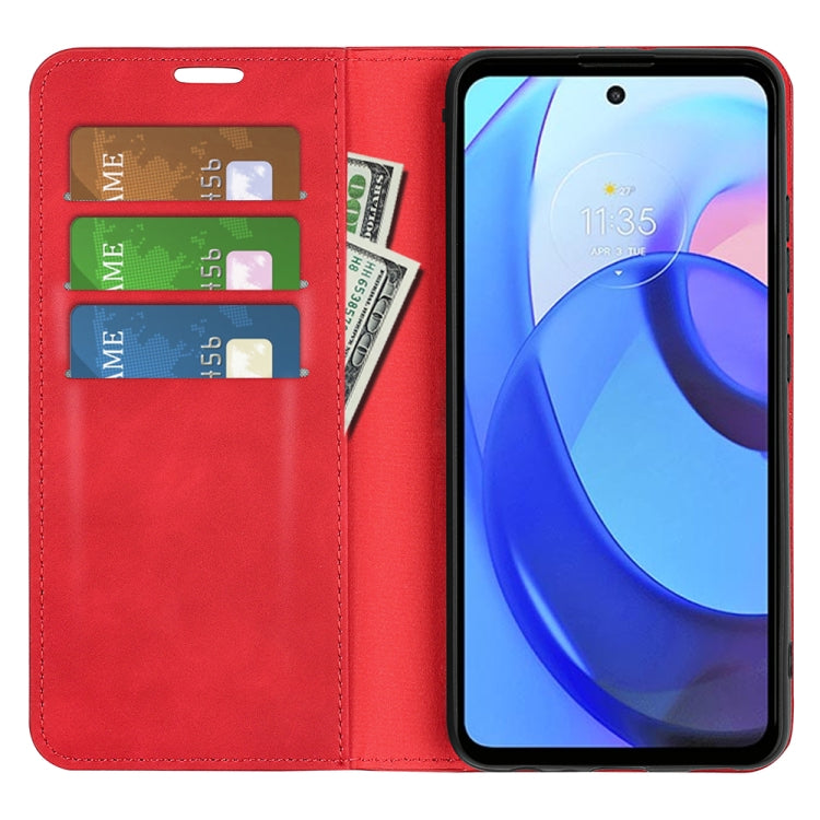 For Motorola Moto E30 / E40 Retro-skin Magnetic Suction Leather Phone Case