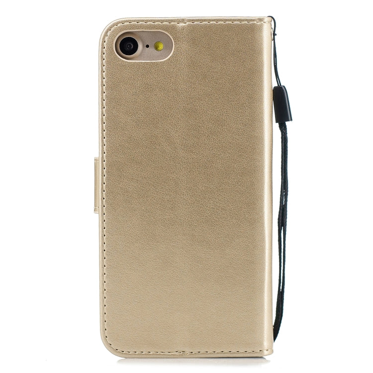 Diamond Encrusted Butterflies Love Flowers Pattern Horizontal Flip Leather Case for iPhone 8 , with Holder & Card Slots & Wallet & Lanyard