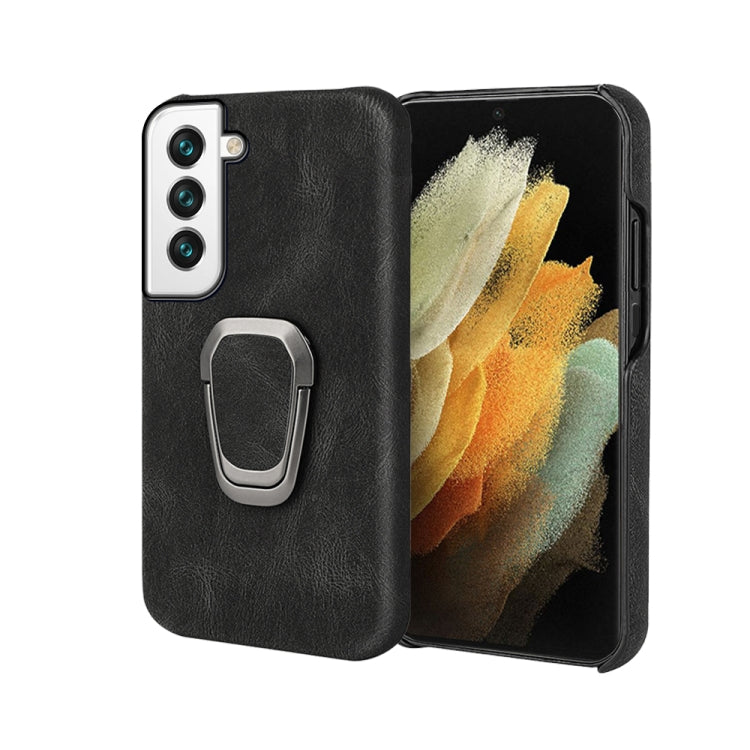 Ring Holder PU Phone Case For Samsung Galaxy S22 5G