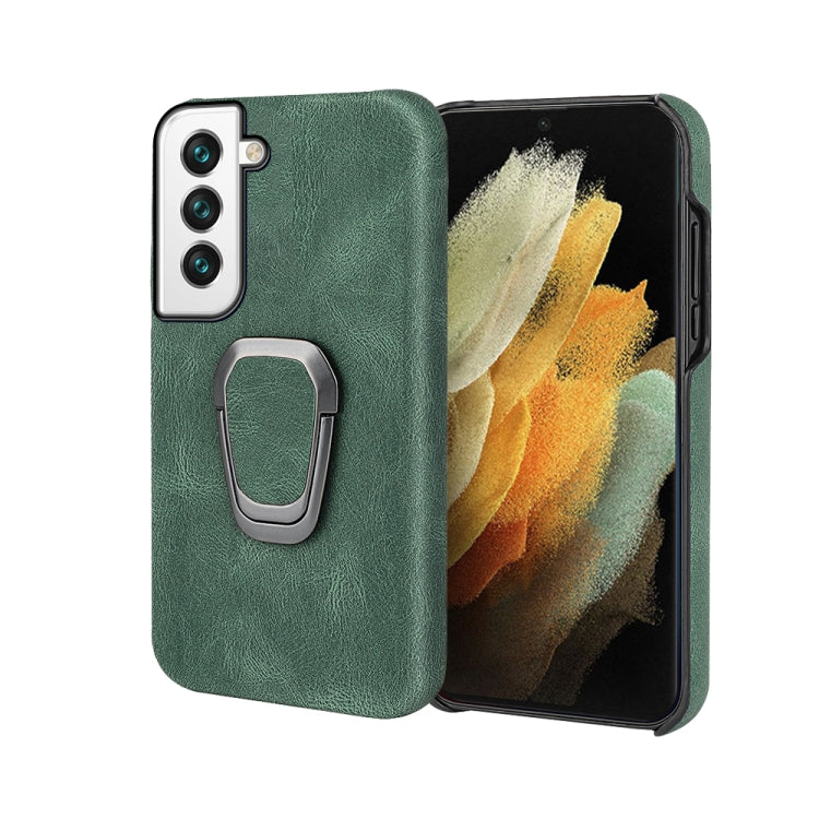 Ring Holder PU Phone Case For Samsung Galaxy S22 5G