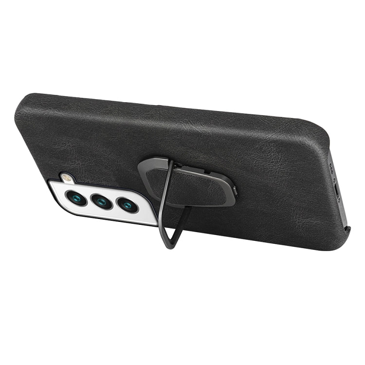 Ring Holder PU Phone Case For Samsung Galaxy S22 5G