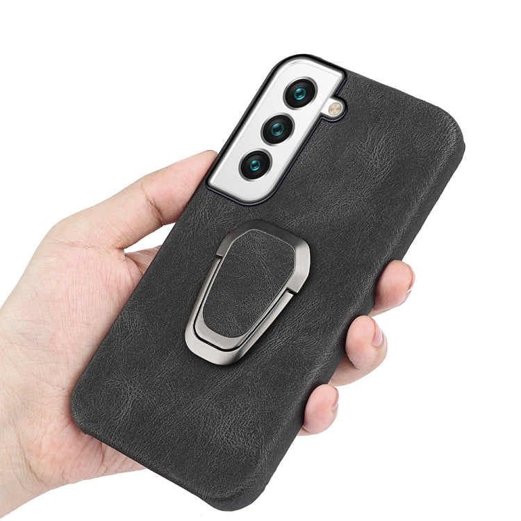 Ring Holder PU Phone Case For Samsung Galaxy S22 5G