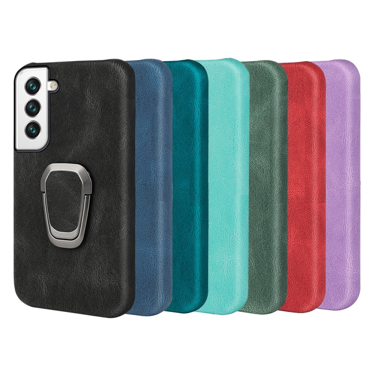 Ring Holder PU Phone Case For Samsung Galaxy S22 5G