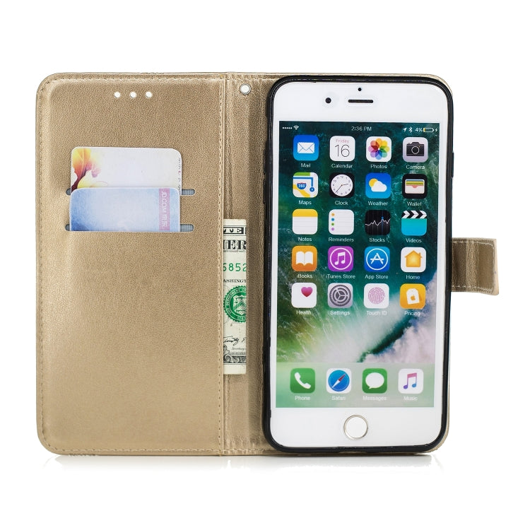 Diamond Encrusted Butterflies Love Flowers Pattern Horizontal Flip Leather Case for iPhone 7 Plus , with Holder & Card Slots & Wallet & Lanyard
