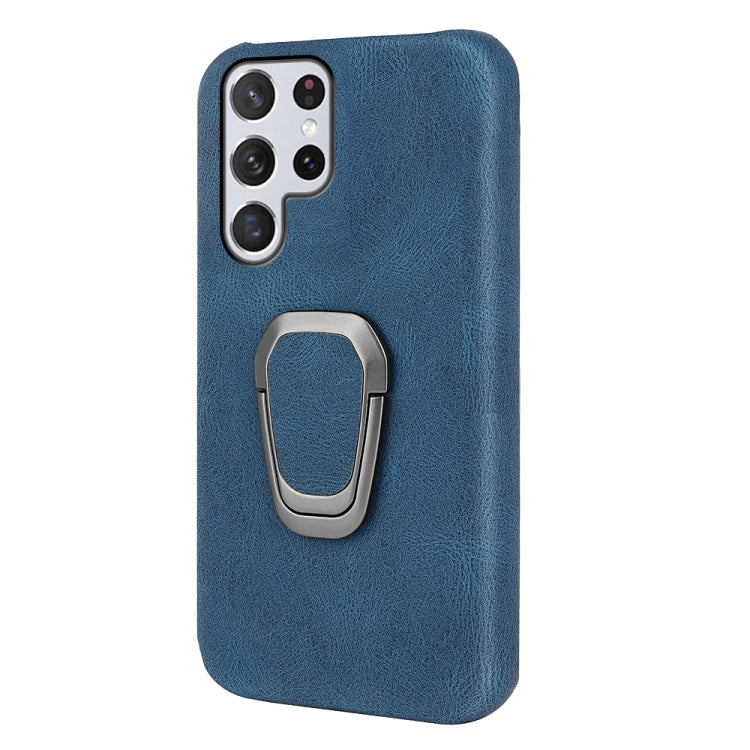 Ring Holder PU Phone Case For Samsung Galaxy S22 Ultra 5G