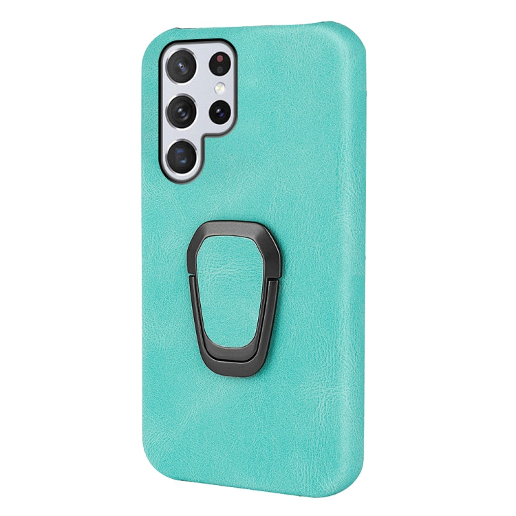Ring Holder PU Phone Case For Samsung Galaxy S22 Ultra 5G