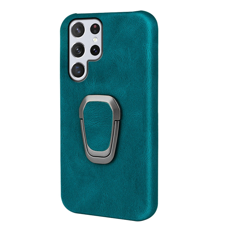 Ring Holder PU Phone Case For Samsung Galaxy S22 Ultra 5G
