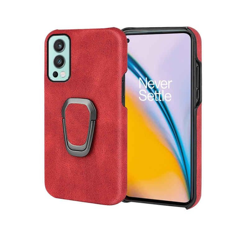 For OnePlus Nord 2 5G Ring Holder PU Phone Case
