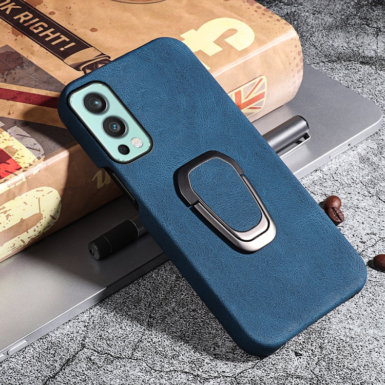 For OnePlus Nord 2 5G Ring Holder PU Phone Case