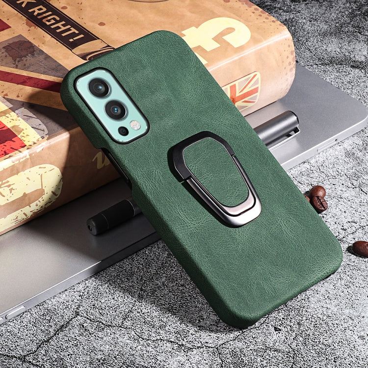 For OnePlus Nord 2 5G Ring Holder PU Phone Case