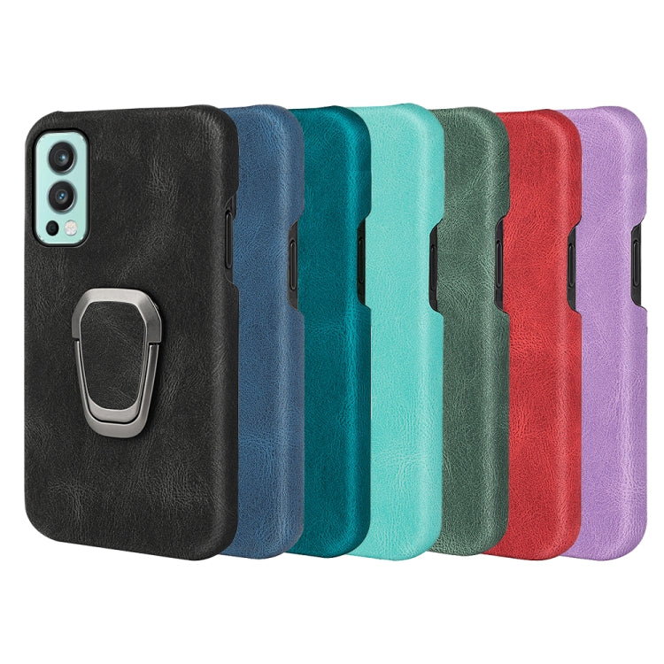 For OnePlus Nord 2 5G Ring Holder PU Phone Case