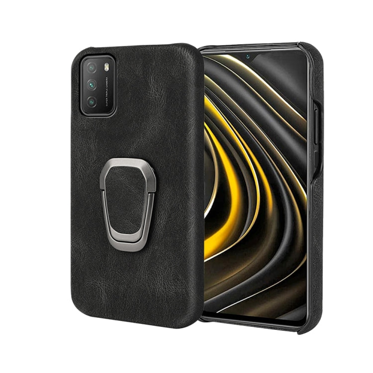 Ring Holder PU Phone Case For Xiaomi Poco M3