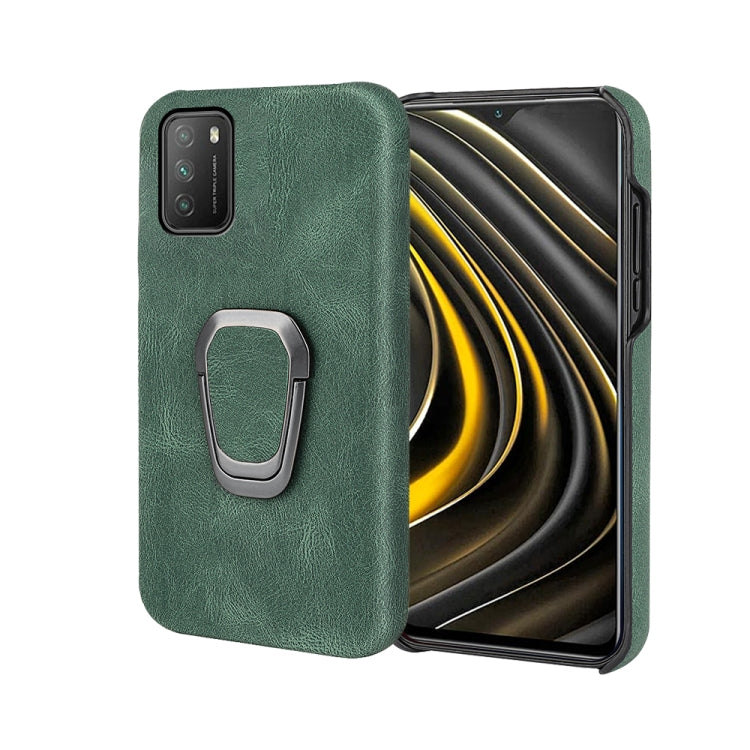 Ring Holder PU Phone Case For Xiaomi Poco M3