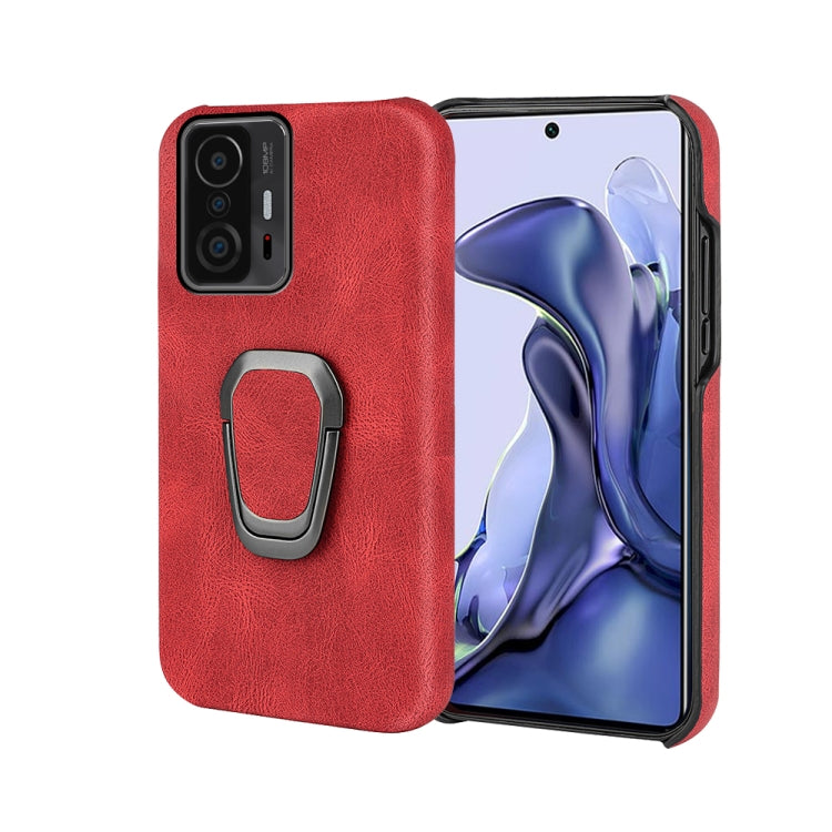 Ring Holder PU Phone Case For Xiaomi Mi 11T / 11T Pro