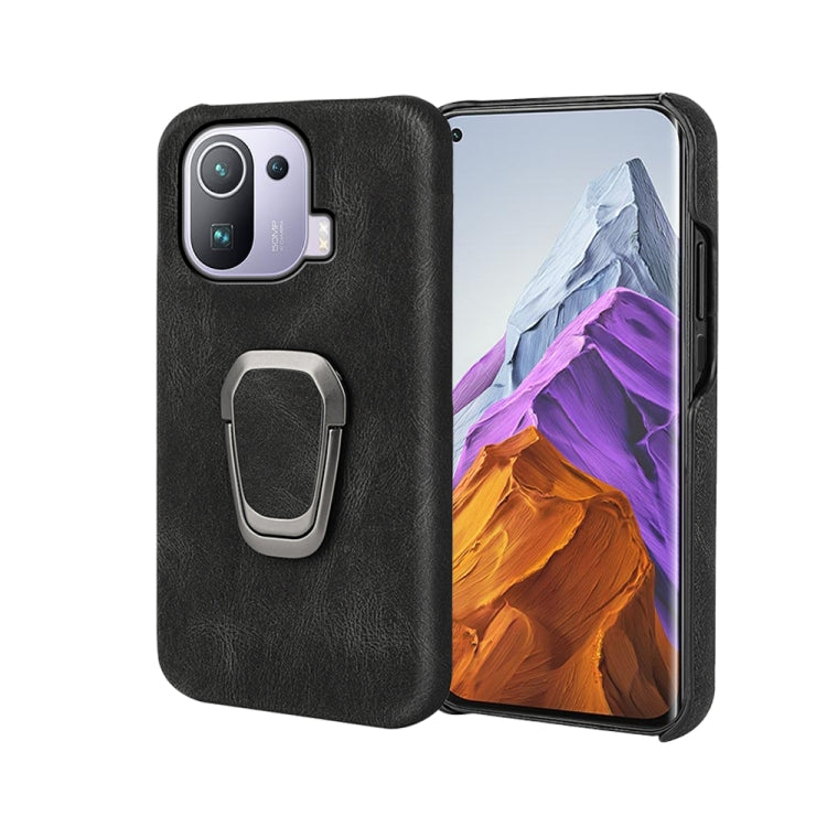 Ring Holder PU Phone Case For Xiaomi Mi 11 Pro 4G / 5G