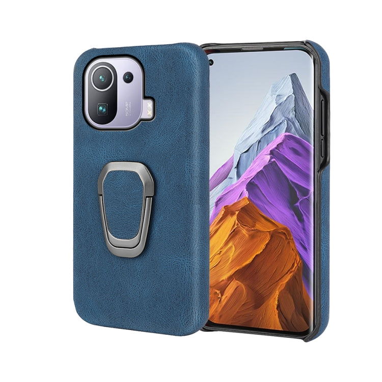 Ring Holder PU Phone Case For Xiaomi Mi 11 Pro 4G / 5G