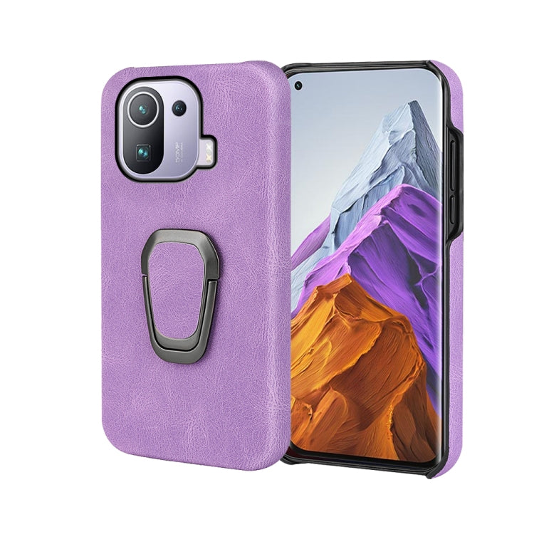 Ring Holder PU Phone Case For Xiaomi Mi 11 Pro 4G / 5G
