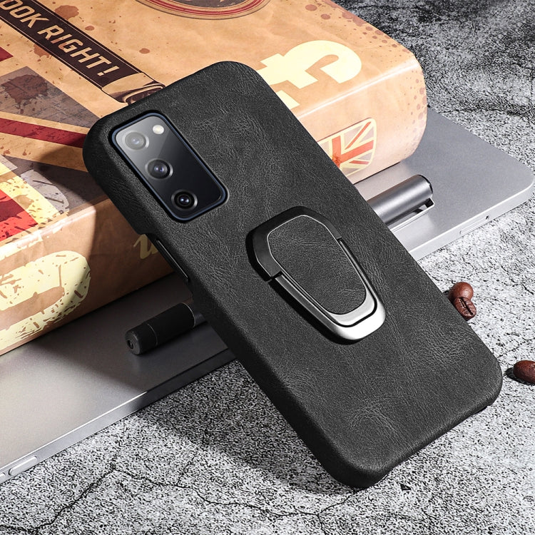 Ring Holder PU Phone Case For Samsung Galaxy S20 FE 5G / 4G / S20 Fan Edition / S20 Lite