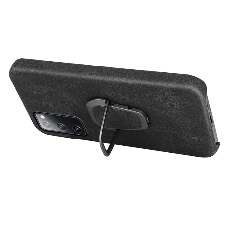 Ring Holder PU Phone Case For Samsung Galaxy S20 FE 5G / 4G / S20 Fan Edition / S20 Lite