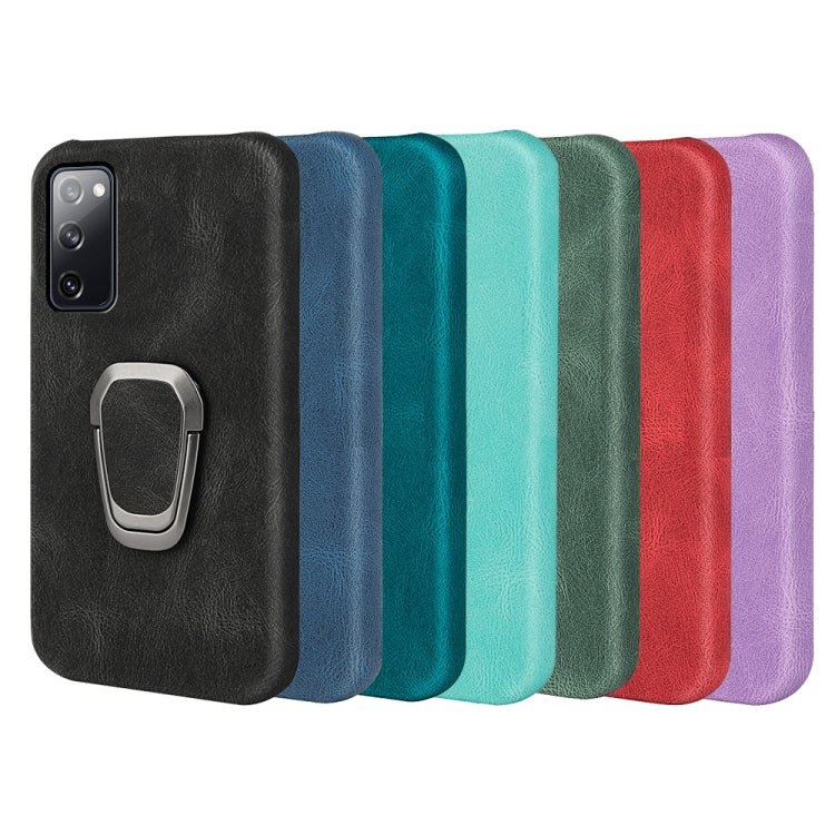 Ring Holder PU Phone Case For Samsung Galaxy S20 FE 5G / 4G / S20 Fan Edition / S20 Lite