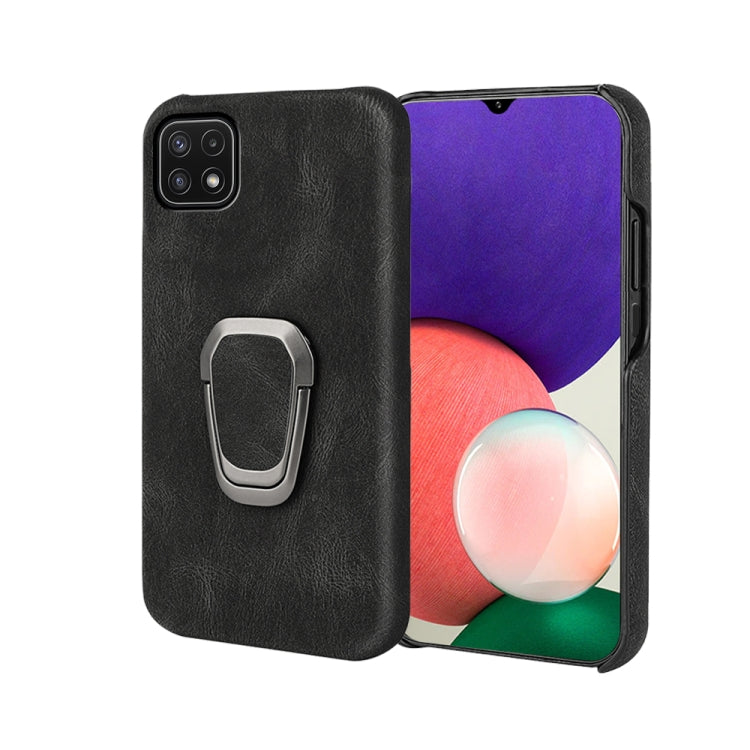 Ring Holder PU Phone Case For Samsung Galaxy A22 5G / F42 5G