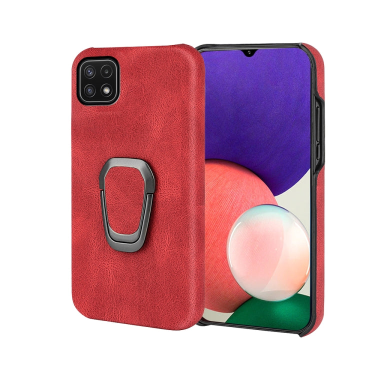 Ring Holder PU Phone Case For Samsung Galaxy A22 5G / F42 5G