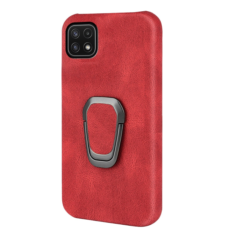 Ring Holder PU Phone Case For Samsung Galaxy A22 5G / F42 5G