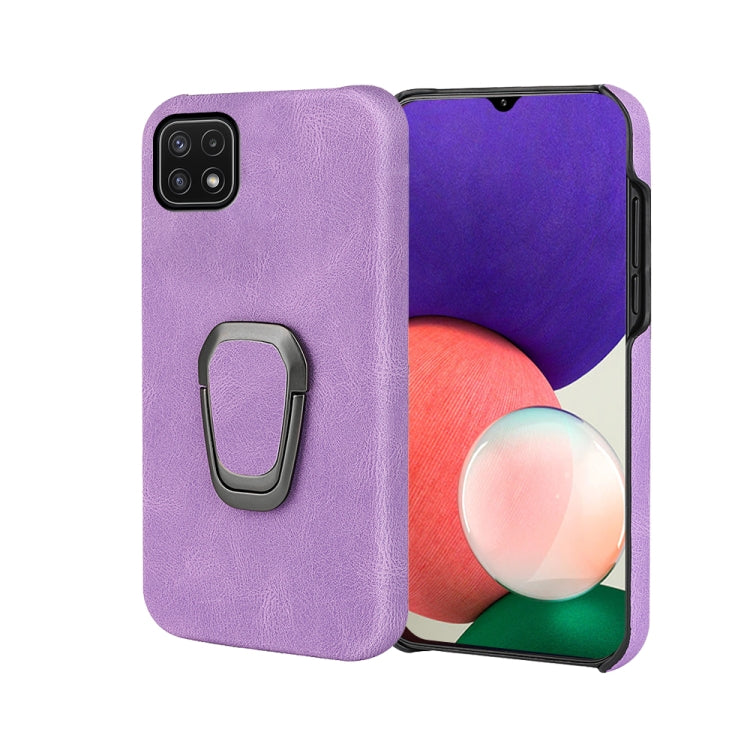Ring Holder PU Phone Case For Samsung Galaxy A22 5G / F42 5G