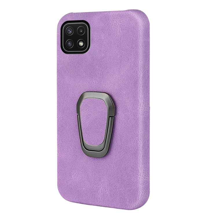 Ring Holder PU Phone Case For Samsung Galaxy A22 5G / F42 5G