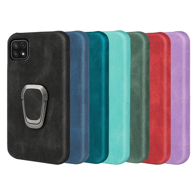 Ring Holder PU Phone Case For Samsung Galaxy A22 5G / F42 5G