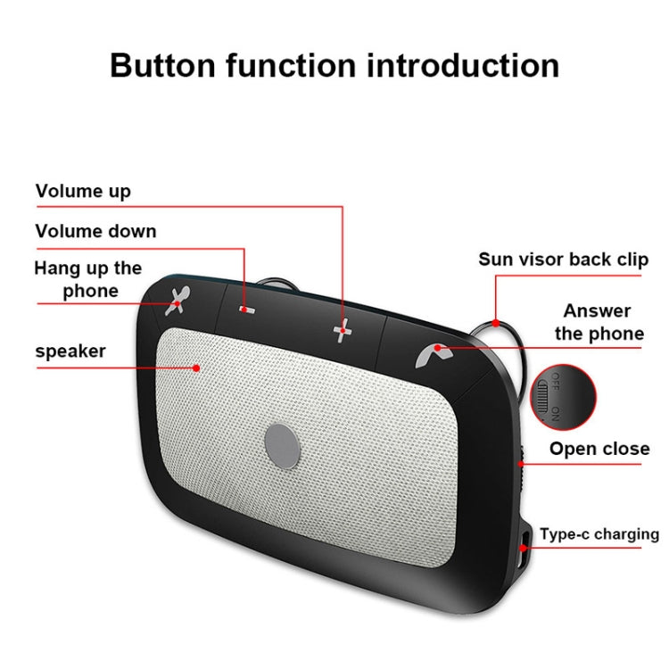 Tx550 Car Music Player with Voice Broadcast and Two Sun Visor,Support Hands-free