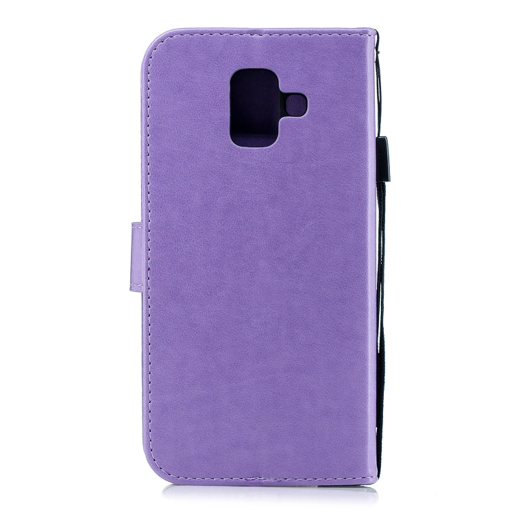 Diamond Encrusted Butterflies Love Flowers Pattern Horizontal Flip Leather Case for Galaxy A6 (2018)  , with Holder & Card Slots & Wallet & Lanyard